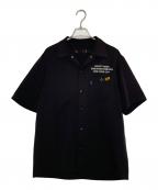 SCHOTT BROS.ショットブロス）の古着「SCHOTT BROS. ショットブロス  半袖 ワークシャツ 開襟」｜ブラック
