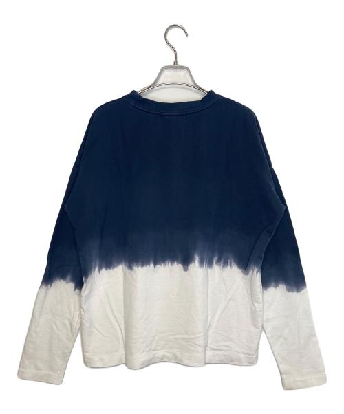 suzusan（スズサン）suzusan (スズサン) suzusan スズサン  長袖Tシャツ ロンティー 有松鳴海絞り  ドロップショルダー ホワイト×ネイビー サイズ:Sの古着・服飾アイテム