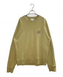 maison kitsune（メゾンキツネ）の古着「MAISON KITSUNE メゾンキツネ  フォックスヘッド ラグランスウェット トレーナー」｜カーキ