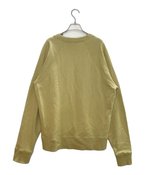 maison kitsune（メゾンキツネ）maison kitsune (メゾンキツネ) MAISON KITSUNE メゾンキツネ  フォックスヘッド ラグランスウェット トレーナー カーキ サイズ:Mの古着・服飾アイテム