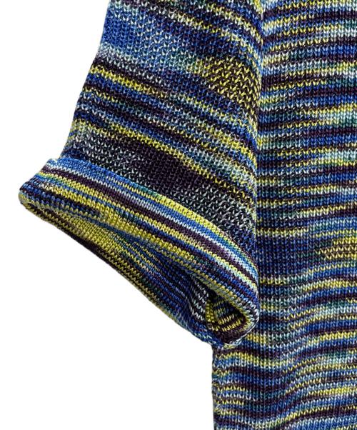 missoni（ミッソーニ）missoni (ミッソーニ) MISSONI ミッソーニ BEGONIA  半袖 ワンピース ニット Fiammato フィアンマート柄 ブルー サイズ:42 未使用品の古着・服飾アイテム