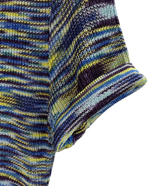 missoni（ミッソーニ）missoni (ミッソーニ) MISSONI ミッソーニ BEGONIA  半袖 ワンピース ニット Fiammato フィアンマート柄 ブルー サイズ:42 未使用品の古着・服飾アイテム