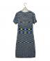 missoni (ミッソーニ) MISSONI ミッソーニ BEGONIA  半袖 ワンピース ニット Fiammato フィアンマート柄 ブルー サイズ:42 未使用品：20000円