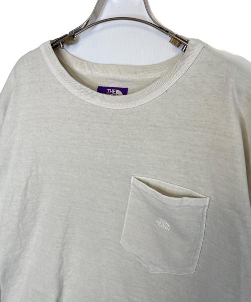 THE NORTHFACE PURPLELABEL（ザ・ノースフェイス パープルレーベル）THE NORTHFACE PURPLELABEL (ザ・ノースフェイス パープルレーベル) THE NORTHFACE PURPLELABEL ノースフェイス パープルレーベル ポケット Tシャツ ガーメント染め アイボリー サイズ:XLの古着・服飾アイテム