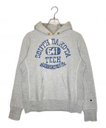 Champion REVERSE WEAVE（チャンピオン リバース ウィーブ）の古着「Champion チャンピオン リバース ウィーブ パーカー 単色 復刻 SOUTH DAKOTA サウスダコタ大学 」｜グレー