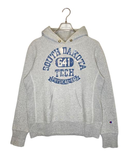 Champion REVERSE WEAVE（チャンピオン リバース ウィーブ）Champion REVERSE WEAVE (チャンピオン リバース ウィーブ) Champion チャンピオン リバース ウィーブ パーカー 単色 復刻 SOUTH DAKOTA サウスダコタ大学  グレー サイズ:Mの古着・服飾アイテム