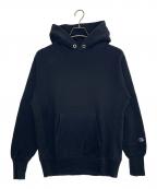 Champion×Champion REVERSE WEAVEチャンピオン×チャンピオン リバース ウィーブ）の古着「Champion チャンピオン リバースウィーブ パーカー 無地 青単タグ」｜ブラック