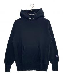 Champion×Champion REVERSE WEAVE（チャンピオン×チャンピオン リバース ウィーブ）の古着「Champion チャンピオン リバースウィーブ パーカー 無地 青単タグ」｜ブラック