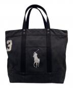 POLO RALPH LAURENポロ・ラルフローレン）の古着「POLO RALPH LAUREN ポロ ラルフローレン ビッグポニー トートバッグ」｜ブラック