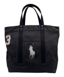 POLO RALPH LAUREN（ポロ・ラルフローレン）の古着「POLO RALPH LAUREN ポロ ラルフローレン ビッグポニー トートバッグ」｜ブラック