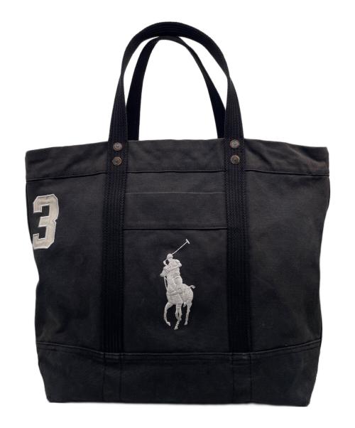POLO RALPH LAUREN（ポロ・ラルフローレン）POLO RALPH LAUREN (ポロ・ラルフローレン) POLO RALPH LAUREN ポロ ラルフローレン ビッグポニー トートバッグ ブラックの古着・服飾アイテム