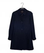 TOMORROW LAND collectionトゥモローランドコレクション）の古着「TOMORROW LAND トゥモローランドコレクション ステンカラーコート ジャガード」｜ネイビー