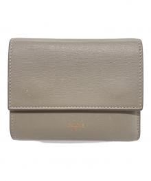 CELINE（セリーヌ）の古着「CELINE セリーヌ スモールフォードウォレット 3つ折り財布 箱付き」｜グレー