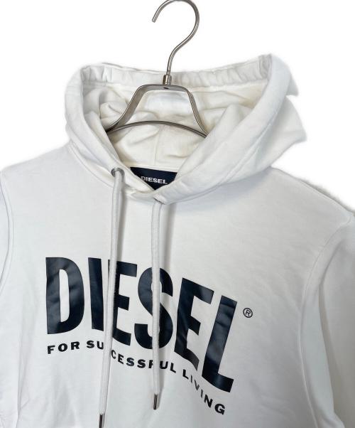 DIESEL（ディーゼル）DIESEL (ディーゼル) DIESEL ディーゼル ロゴ パーカー ホワイト サイズ:XSの古着・服飾アイテム