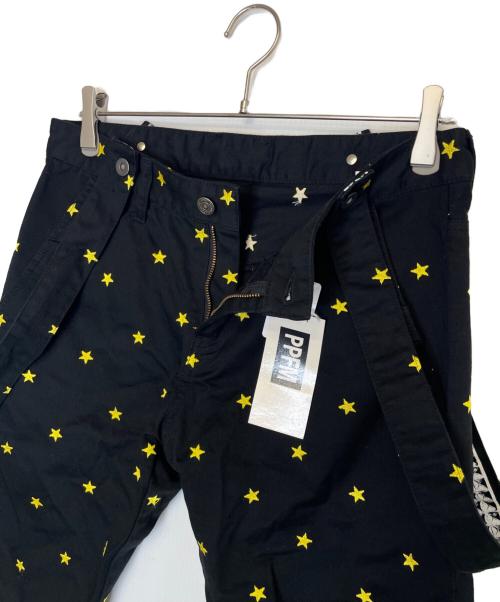 PPFM（ピーピーエフエム）PPFM (ピーピーエフエム) PPFM ピーピーエフエム 七分丈パンツ クロップドパンツ 星柄 スター オールドマルイ アーカイブ ブラック サイズ:Sの古着・服飾アイテム