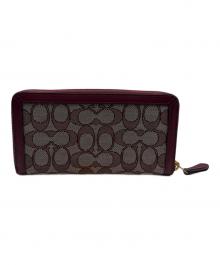 COACH（コーチ）の古着「ラウンドファスナー財布」｜ボルドー