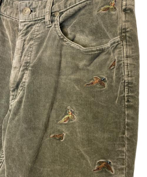 POLO RALPH LAUREN（ポロ・ラルフローレン）POLO RALPH LAUREN (ポロ・ラルフローレン) POLO RALPH LAUREN ポロ ラルフローレン コーデュロイパンツ 細畝 ハンティング刺繍 グリーン サイズ:32の古着・服飾アイテム