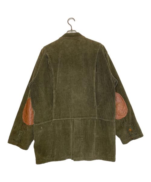 Eddie Bauer（エディーバウアー）Eddie Bauer (エディーバウアー) Eddie Bauer エディーバウアー 80's コーデュロイ テーラードジャケット 黒タグ エルボーパッチ付き オリーブ サイズ:Lの古着・服飾アイテム