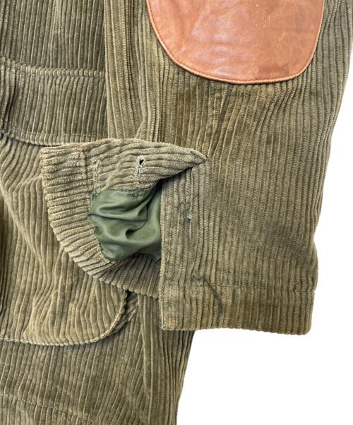 Eddie Bauer（エディーバウアー）Eddie Bauer (エディーバウアー) Eddie Bauer エディーバウアー 80's コーデュロイ テーラードジャケット 黒タグ エルボーパッチ付き オリーブ サイズ:Lの古着・服飾アイテム