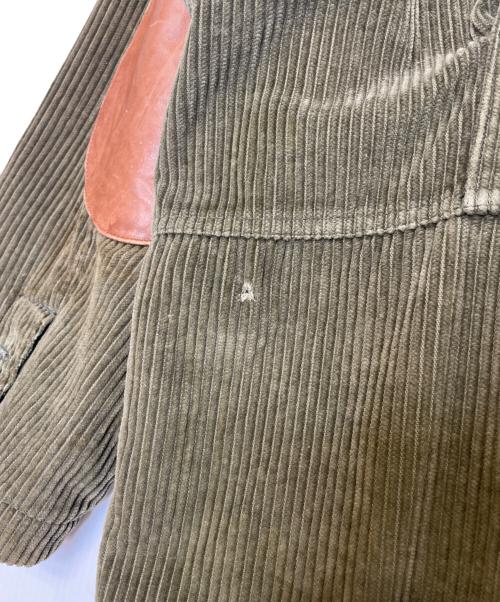 Eddie Bauer（エディーバウアー）Eddie Bauer (エディーバウアー) Eddie Bauer エディーバウアー 80's コーデュロイ テーラードジャケット 黒タグ エルボーパッチ付き オリーブ サイズ:Lの古着・服飾アイテム