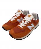 NEW BALANCEニューバランス）の古着「NEW BALANCE ニューバランス 574 Orange Burst オレンジ スニーカー」｜ブラック