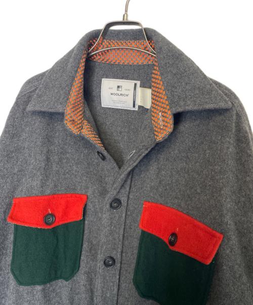 WOOLRICH（ウールリッチ）WOOLRICH (ウールリッチ) N.HOOLYWOOD (エヌ ハリウッド) WOOLRICH ウールリッチ N.HOOLYWOOD エヌ ハリウッド CPOウールジャケット マルチ グレー サイズ:Mの古着・服飾アイテム