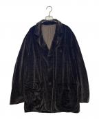 MISSONI UOMOミッソーニウオモ）の古着「MISSONI UOMO ミッソーニウオモ ベロア テーラードジャケット 3ボタン ビッグシルエット」｜ブラウン