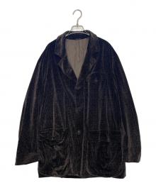 MISSONI UOMO（ミッソーニウオモ）の古着「MISSONI UOMO ミッソーニウオモ ベロア テーラードジャケット 3ボタン ビッグシルエット」｜ブラウン