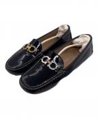 Salvatore Ferragamoサルヴァトーレ フェラガモ）の古着「Salvatore Ferragamo サルヴァトーレ フェラガモ ガンチーニー フラットシューズ」｜ブラック