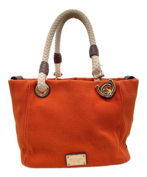 MICHAEL KORS（マイケルコース）MICHAEL KORS (マイケルコース) MICHAEL KORS マイケルコース MARINA マリーナ ラージ トートバッグ キャンバス ロープハンドル オレンジの古着・服飾アイテム