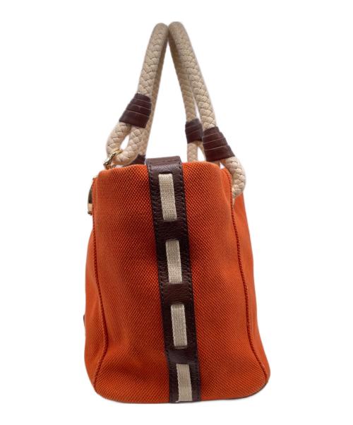 MICHAEL KORS（マイケルコース）MICHAEL KORS (マイケルコース) MICHAEL KORS マイケルコース MARINA マリーナ ラージ トートバッグ キャンバス ロープハンドル オレンジの古着・服飾アイテム
