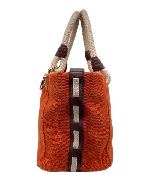 MICHAEL KORS（マイケルコース）MICHAEL KORS (マイケルコース) MICHAEL KORS マイケルコース MARINA マリーナ ラージ トートバッグ キャンバス ロープハンドル オレンジの古着・服飾アイテム
