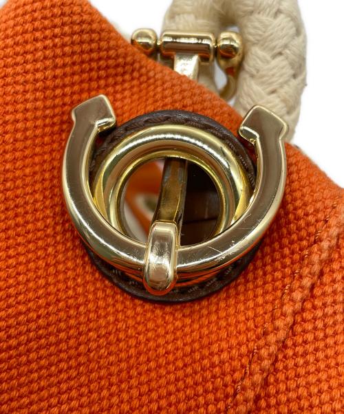 MICHAEL KORS（マイケルコース）MICHAEL KORS (マイケルコース) MICHAEL KORS マイケルコース MARINA マリーナ ラージ トートバッグ キャンバス ロープハンドル オレンジの古着・服飾アイテム