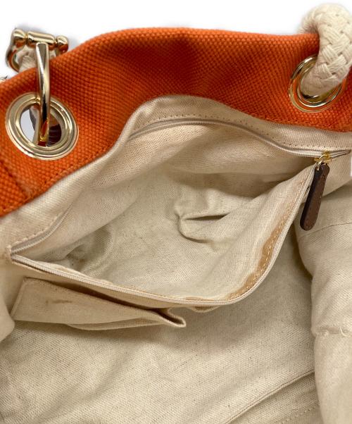 MICHAEL KORS（マイケルコース）MICHAEL KORS (マイケルコース) MICHAEL KORS マイケルコース MARINA マリーナ ラージ トートバッグ キャンバス ロープハンドル オレンジの古着・服飾アイテム