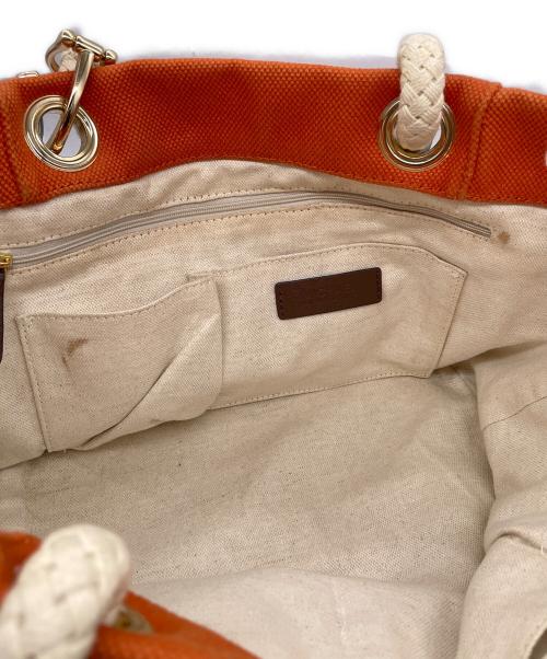 MICHAEL KORS（マイケルコース）MICHAEL KORS (マイケルコース) MICHAEL KORS マイケルコース MARINA マリーナ ラージ トートバッグ キャンバス ロープハンドル オレンジの古着・服飾アイテム