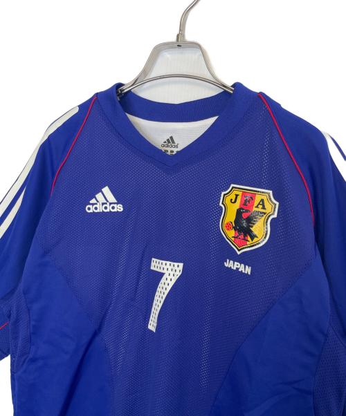 adidas（アディダス）adidas (アディダス) adidas アディダス 日本代表 中田英寿 ゲームシャツ サッカーユニフォーム サムライブルー 日韓 ブルー サイズ:Mの古着・服飾アイテム