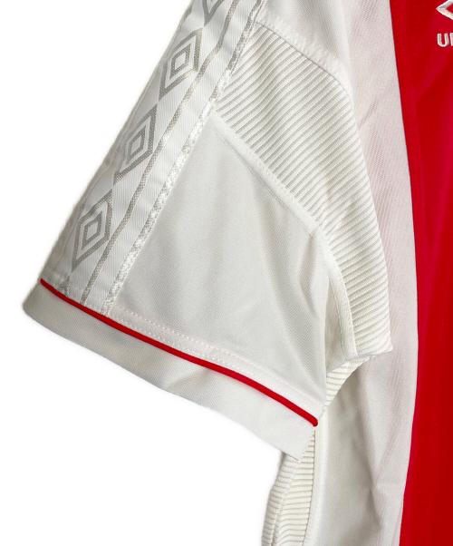 UMBRO（アンブロ）UMBRO (アンブロ) UMBRO サッカーユニフォーム ゲームシャツ 1999/2000 アヤックス クライフ記念パッチ ヨハンクライフ レッド×ホワイト サイズ:Mの古着・服飾アイテム
