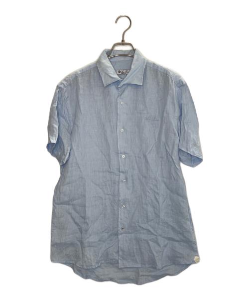 LORO PIANA（ロロピアーナ）LORO PIANA (ロロピアーナ) LORO PIANA ロロピアーナ 半袖シャツ リネン ブルー サイズ:Lの古着・服飾アイテム