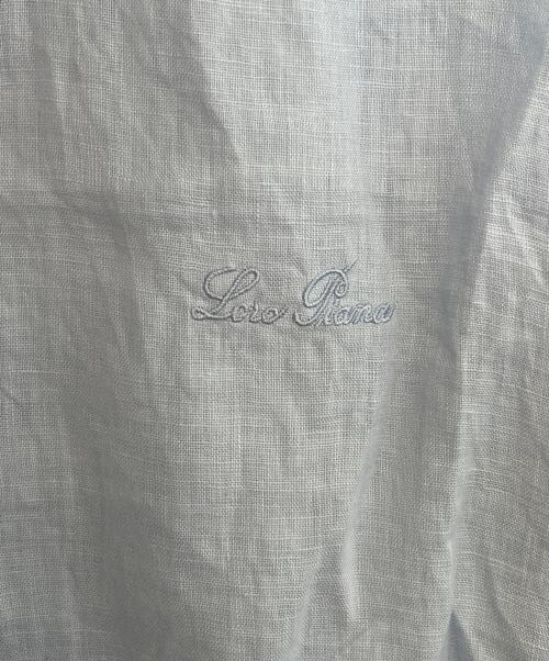 LORO PIANA（ロロピアーナ）LORO PIANA (ロロピアーナ) LORO PIANA ロロピアーナ 半袖シャツ リネン ブルー サイズ:Lの古着・服飾アイテム