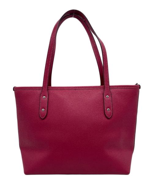 COACH（コーチ）COACH (コーチ) COACH コーチ クロスグレイン レザー ミニ シティ ジップ トートバッグ ハンドバッグ F22967 ピンク ピンクの古着・服飾アイテム