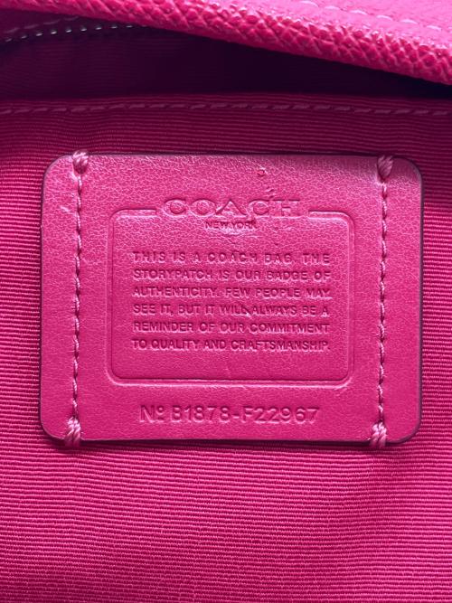 COACH（コーチ）COACH (コーチ) COACH コーチ クロスグレイン レザー ミニ シティ ジップ トートバッグ ハンドバッグ F22967 ピンク ピンクの古着・服飾アイテム