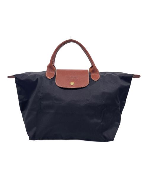 LONGCHAMP（ロンシャン）LONGCHAMP (ロンシャン) ロンシャン LONGCHAMP ル プリアージュ LE PLIAGE オリジナルトップ トートバッグ ハンドバッグ Mサイズ ブラック ブラウン×ブラックの古着・服飾アイテム