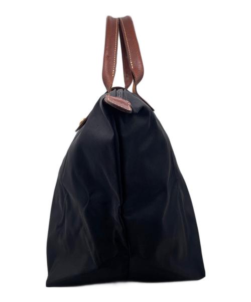 LONGCHAMP（ロンシャン）LONGCHAMP (ロンシャン) ロンシャン LONGCHAMP ル プリアージュ LE PLIAGE オリジナルトップ トートバッグ ハンドバッグ Mサイズ ブラック ブラウン×ブラックの古着・服飾アイテム