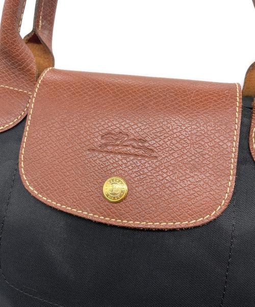 LONGCHAMP（ロンシャン）LONGCHAMP (ロンシャン) ロンシャン LONGCHAMP ル プリアージュ LE PLIAGE オリジナルトップ トートバッグ ハンドバッグ Mサイズ ブラック ブラウン×ブラックの古着・服飾アイテム