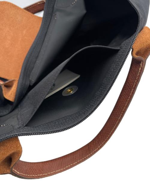 LONGCHAMP（ロンシャン）LONGCHAMP (ロンシャン) ロンシャン LONGCHAMP ル プリアージュ LE PLIAGE オリジナルトップ トートバッグ ハンドバッグ Mサイズ ブラック ブラウン×ブラックの古着・服飾アイテム