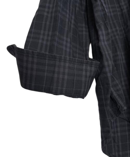 BURBERRY LONDON（バーバリーロンドン）BURBERRY LONDON (バーバリーロンドン) BURBERRY LONDON バーバリーロンドン 長袖シャツ チェックシャツ ノバチェック ネイビー 香港製 騎士マーク ブラック サイズ:Lの古着・服飾アイテム