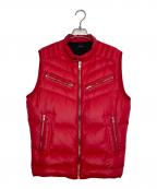 DIESELディーゼル）の古着「DIESEL ディーゼル ダウンベスト バックロゴ レッド」｜レッド
