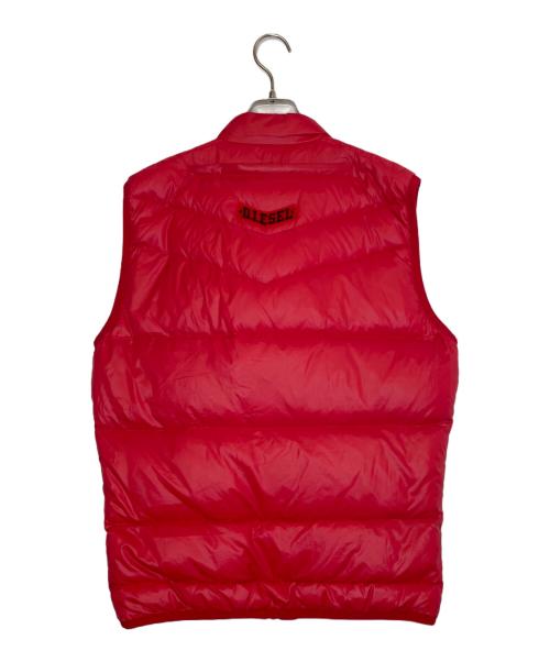 DIESEL（ディーゼル）DIESEL (ディーゼル) DIESEL ディーゼル ダウンベスト バックロゴ レッド レッド サイズ:Lの古着・服飾アイテム
