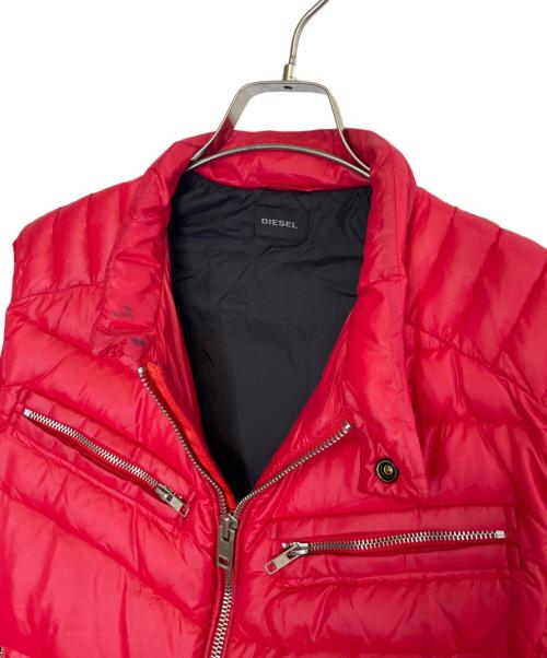 DIESEL（ディーゼル）DIESEL (ディーゼル) DIESEL ディーゼル ダウンベスト バックロゴ レッド レッド サイズ:Lの古着・服飾アイテム