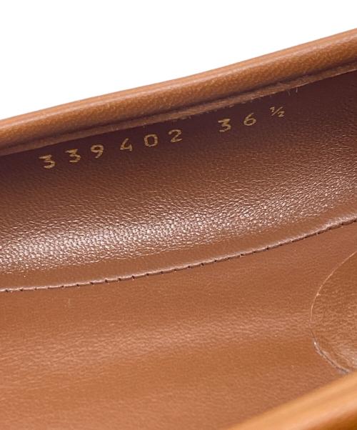 GUCCI（グッチ）GUCCI (グッチ) GUCCI グッチ インターロッキングロゴ フラットシューズ パンプス ストロー素材 ブラウン×ベージュ サイズ:36 1/2の古着・服飾アイテム